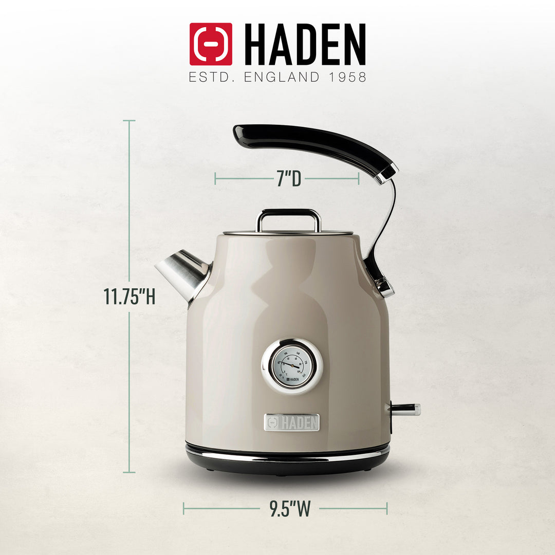 Haden Dorset 1.7 Liter Stainless Steel Electric Kettle, Beige (Open Box)