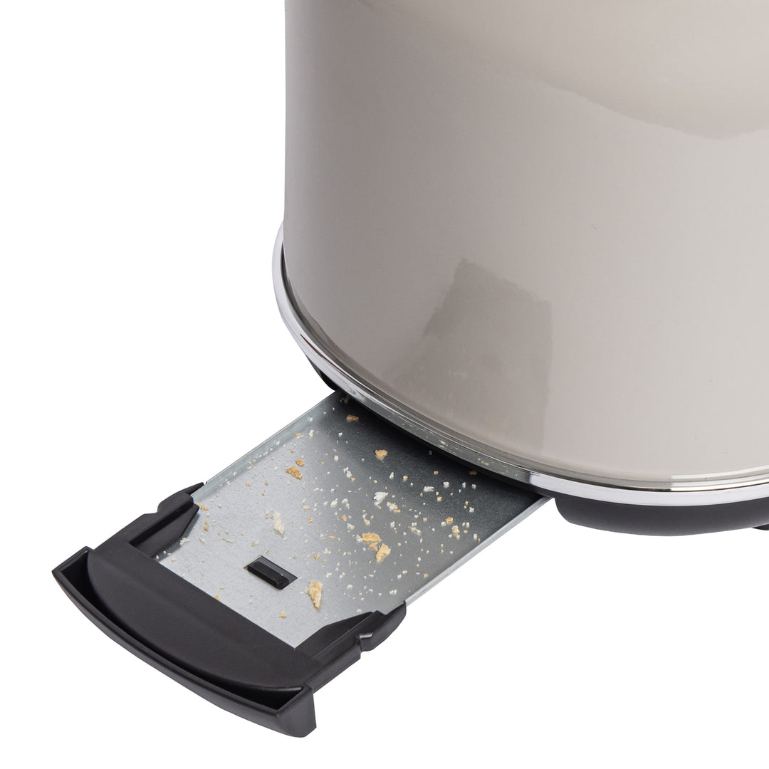 Haden Dorset Wide Slot Stainless Steel 2-Slice Toaster, Putty Beige (Open Box) - VMInnovations