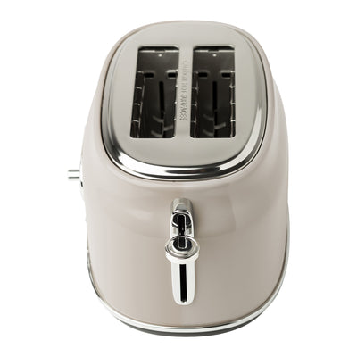 Haden Dorset Wide Slot Stainless Steel Retro Toaster, Putty Beige (Open Box)