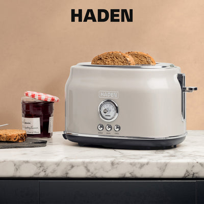 Haden Dorset Wide Slot Stainless Steel 2-Slice Toaster, Putty Beige (Open Box)