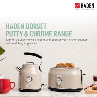 Haden Dorset Wide Slot Stainless Steel Retro Toaster, Putty Beige (Open Box) - VMInnovations