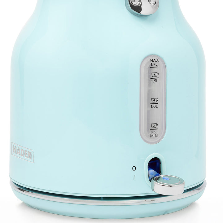 Haden Heritage 1.7L Stainless Steel Electric Water Kettle, Turquoise & Chrome
