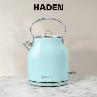 Haden Heritage 1.7 Liter Stainless Steel Body Electric Kettle, Turquoise (Used)