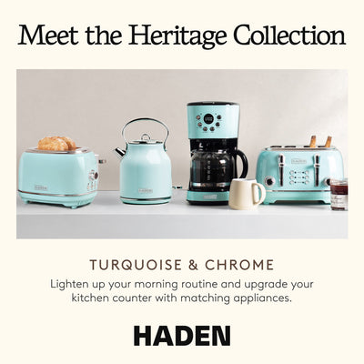 Haden Heritage 4-Slice Wide Slot Stainless Steel Body Retro Toaster (Used) - VMInnovations