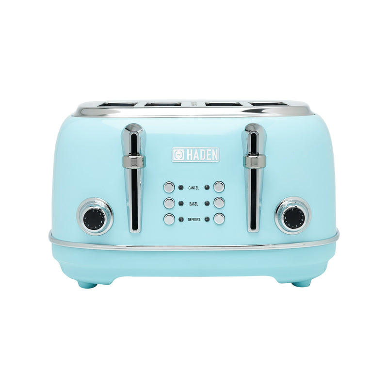 Haden Heritage 4-Slice Wide Slot Stainless Steel Toaster, Turquoise (Open Box)