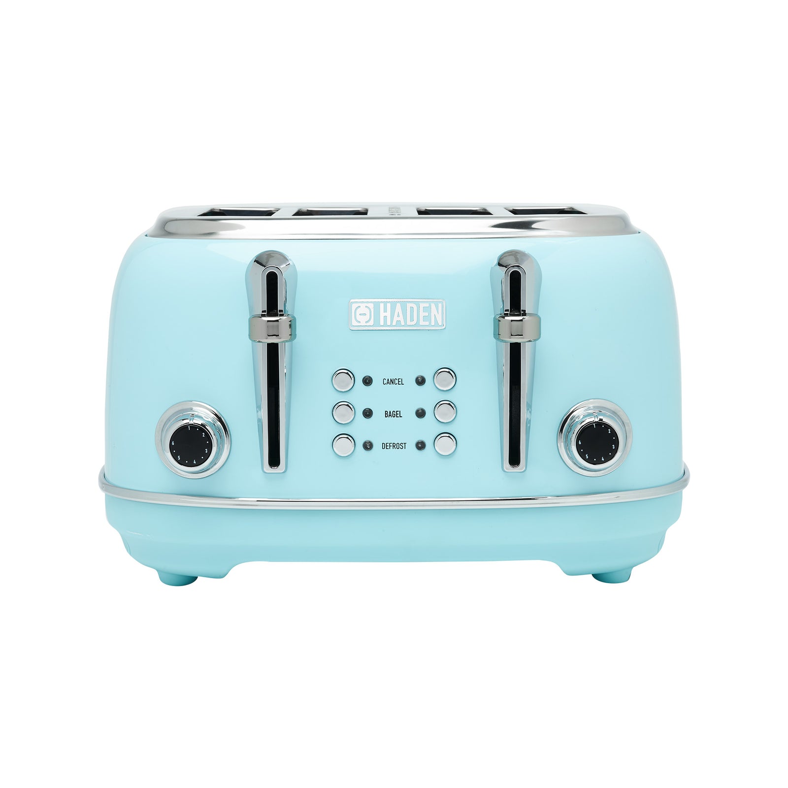 Haden Heritage 4-Slice Wide Slot Stainless Steel Body Toaster, Turquoise (Used) - VMInnovations
