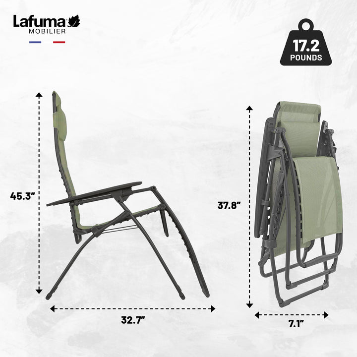 Lafuma Futura Series Zero Gravity Outdoor Lounge Recliner, Green (Open Box)