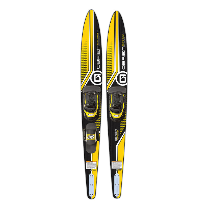 O'Brien Adult 68 inches Performer Combo Water skis, Yellow and Black (Open Box)
