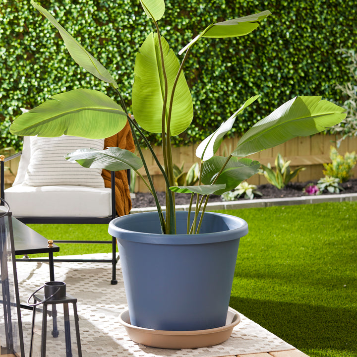 The HC Companies 21 Inch Planter Saucer for Classic Pots, Sandstone, 4 Pack - VMInnovations