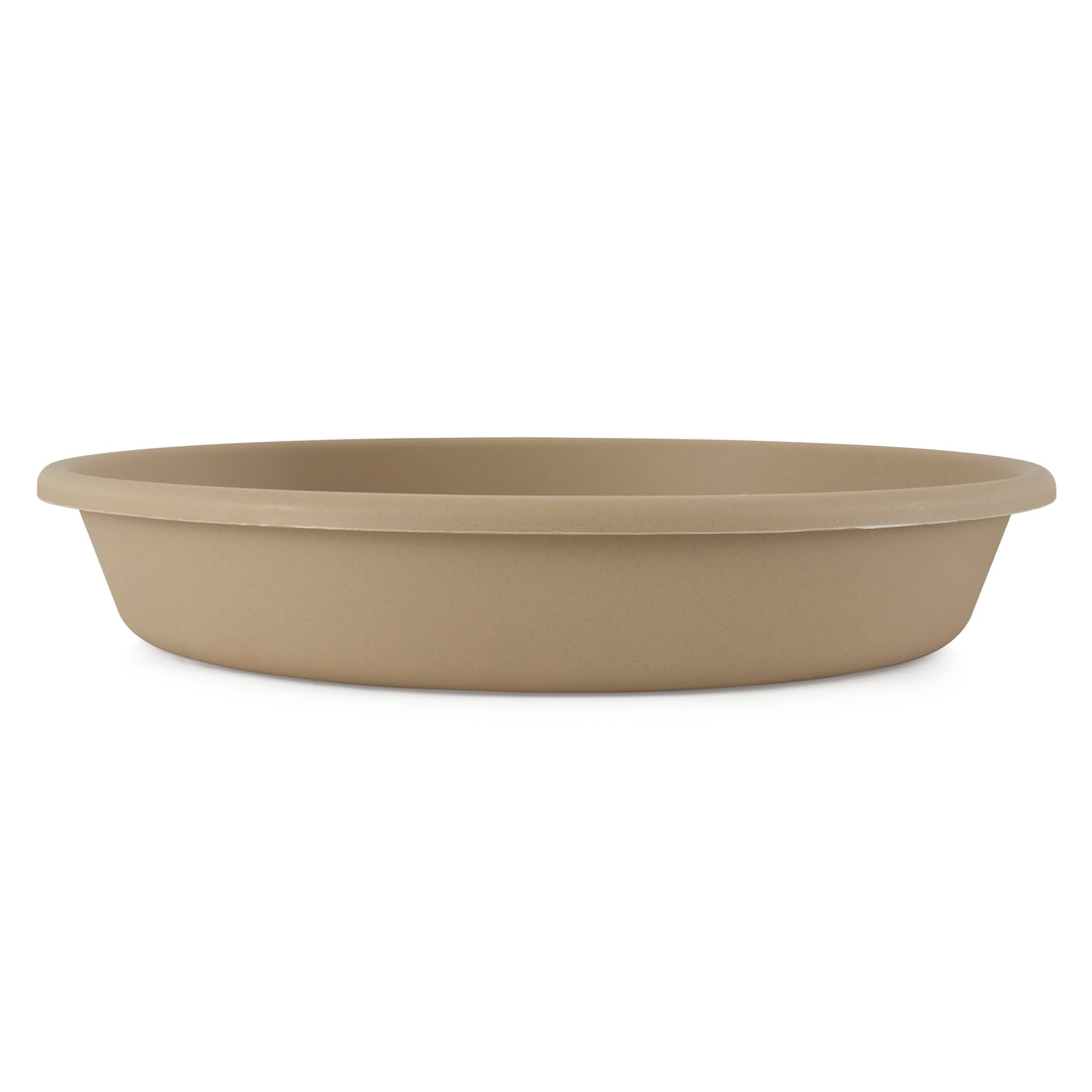 The HC Companies 21 Inch Planter Saucer for Classic Pots, Sandstone, 4 Pack - VMInnovations