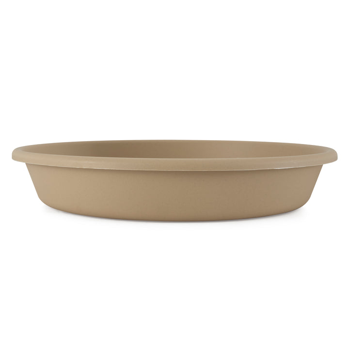 HC Companies Classic Plastic 24 In Round Flower Pot Saucer, Sandstone (Open Box)