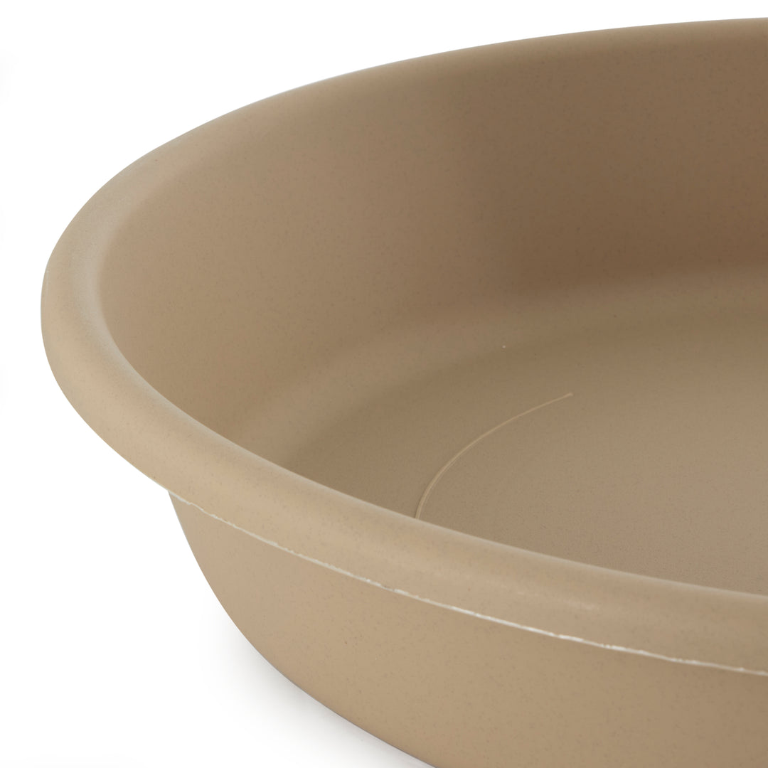 HC Companies Classic Plastic 24 In Round Flower Pot Saucer, Sandstone (Open Box) - VMInnovations