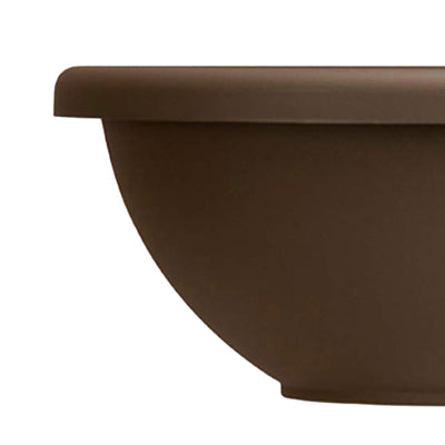 HC Companies 22 Inch Resin Garden Bowl Planter Pot, Chocolate Brown (6 Pack) - VMInnovations