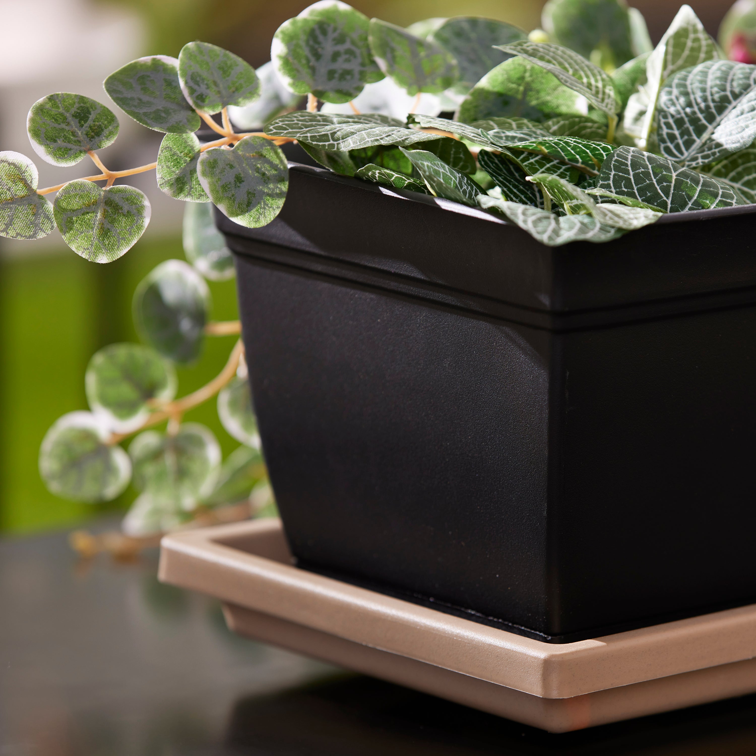HC Companies Venetian 30 Inch Rectangular Flower Box Saucer, Sandstone (Used) - VMInnovations