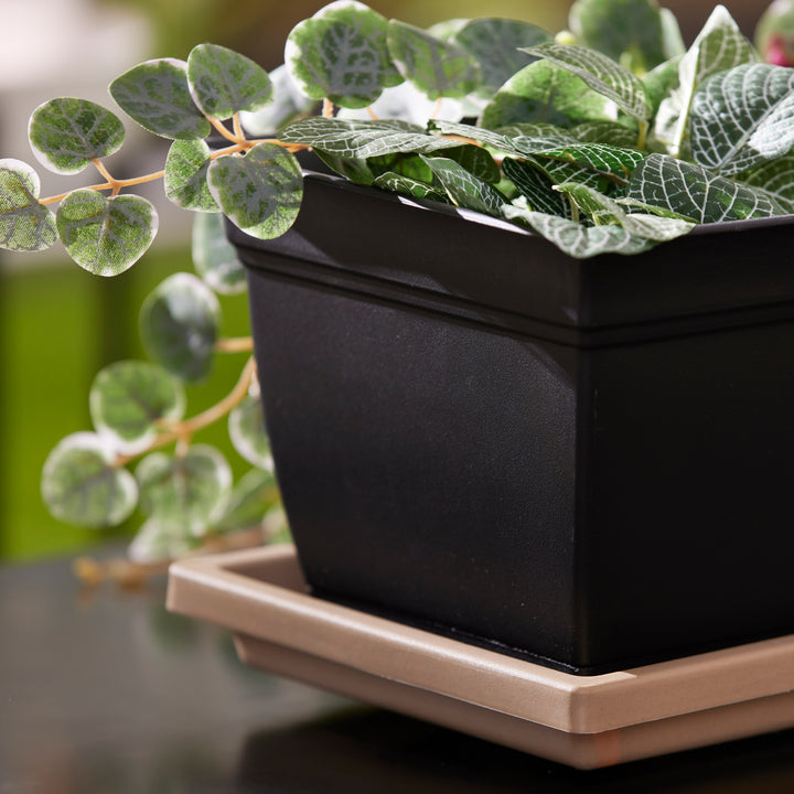 HC Companies Venetian 30 Inch Rectangular Flower Box Saucer, Sandstone (Used) - VMInnovations