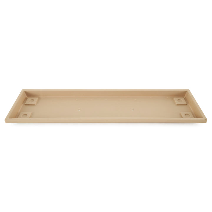 HC Companies Farmhouse Venetian 30 Inch Rectangular Flower Box Saucer, Sandstone