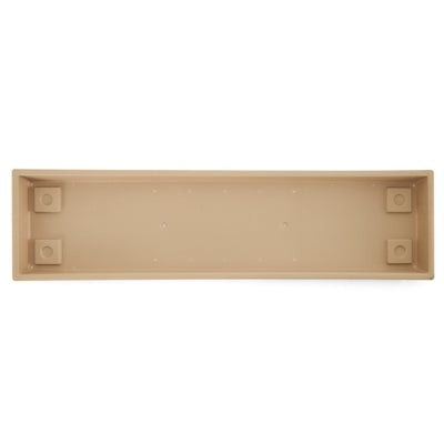 HC Companies Farmhouse Venetian 30In Rectangular Flower Box Saucer, Sand, 12 Ct