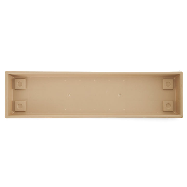 HC Companies Farmhouse Venetian 30In Rectangular Flower Box Saucer, Sand, 12 Ct