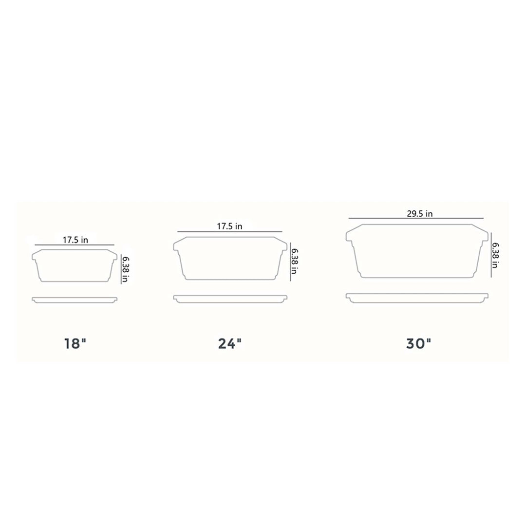 HC Companies Venetian 24" Rectangular Flower Box Saucer, Sandstone (Open Box) - VMInnovations