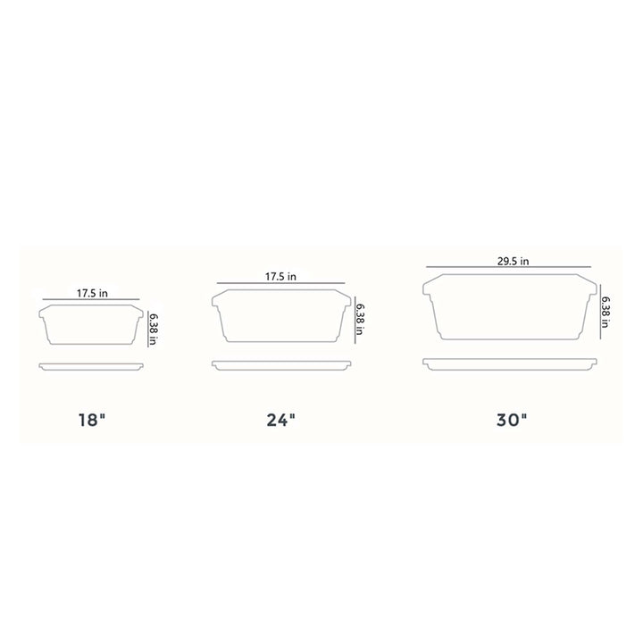 HC Companies Venetian 24" Rectangular Flower Box Saucer, Sandstone (Open Box) - VMInnovations