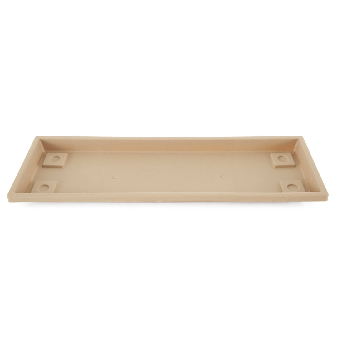 HC Companies Venetian 24" Rectangular Flower Box Saucer, Sandstone (Open Box) - VMInnovations