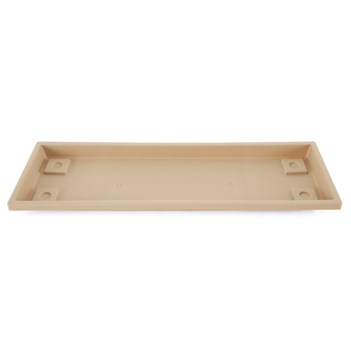 HC Companies Venetian 24" Rectangular Flower Box Saucer, Sandstone (Open Box) - VMInnovations