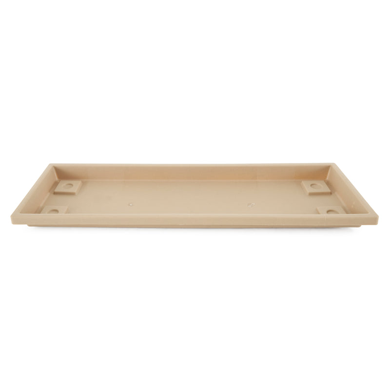 HC Companies Venetian 24" Rectangular Flower Box Saucer, Sandstone (Open Box)