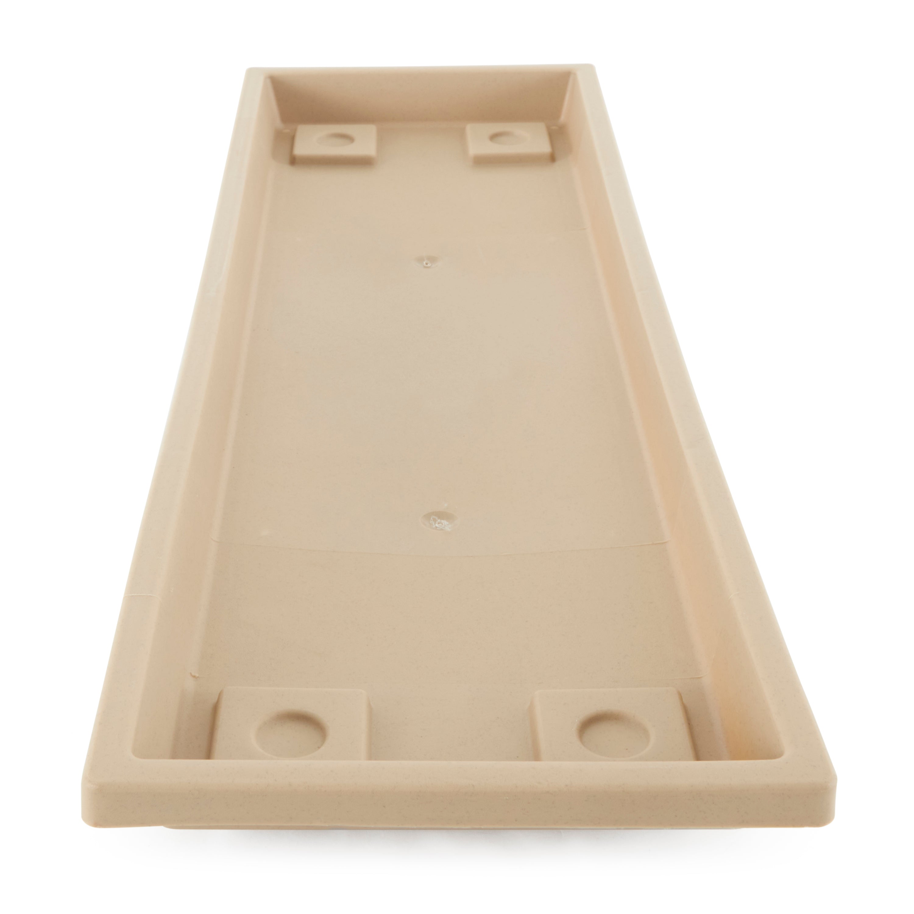 HC Companies Farmhouse Venetian 23.5 In Rectangular Flower Box Saucer, Sandstone - VMInnovations