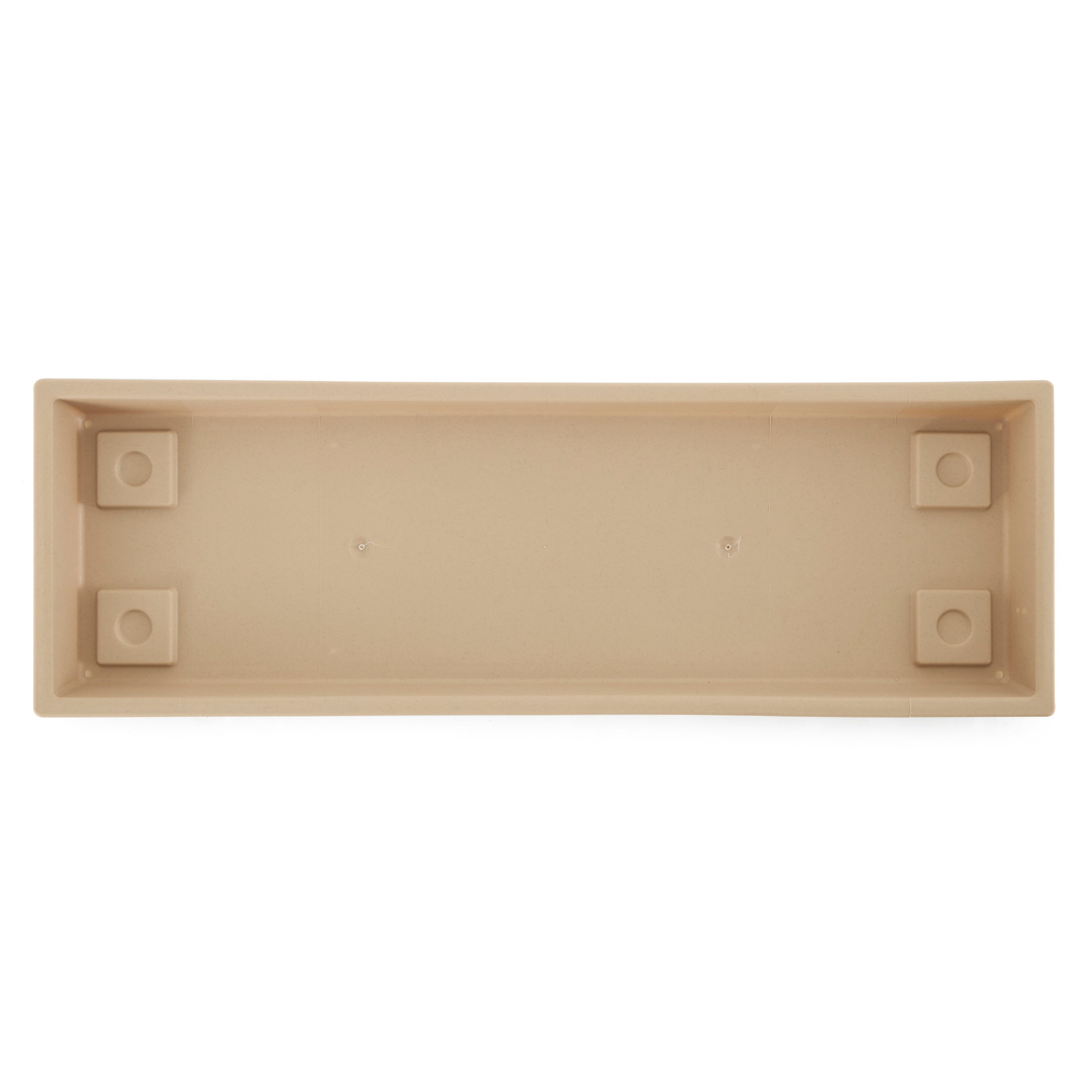 HC Companies Venetian 24" Rectangular Flower Box Saucer, Sandstone (Open Box) - VMInnovations