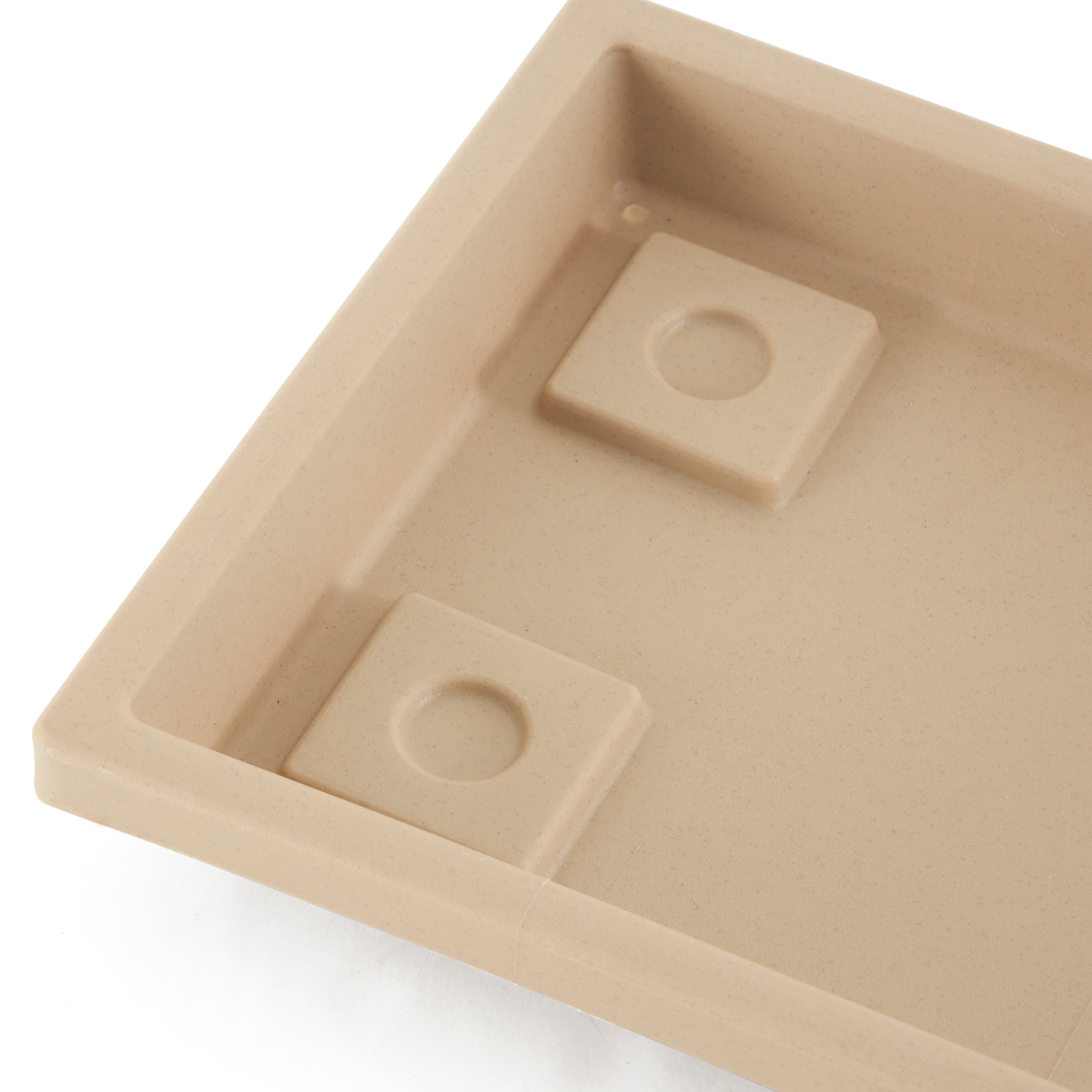 HC Companies Farmhouse Venetian 23.5 In Rectangular Flower Box Saucer, Sandstone - VMInnovations