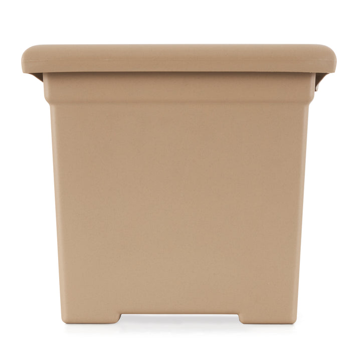 HC Companies 13.25" D x 15.5" W Outdoor Square Accent Planter, Sandstone Tan