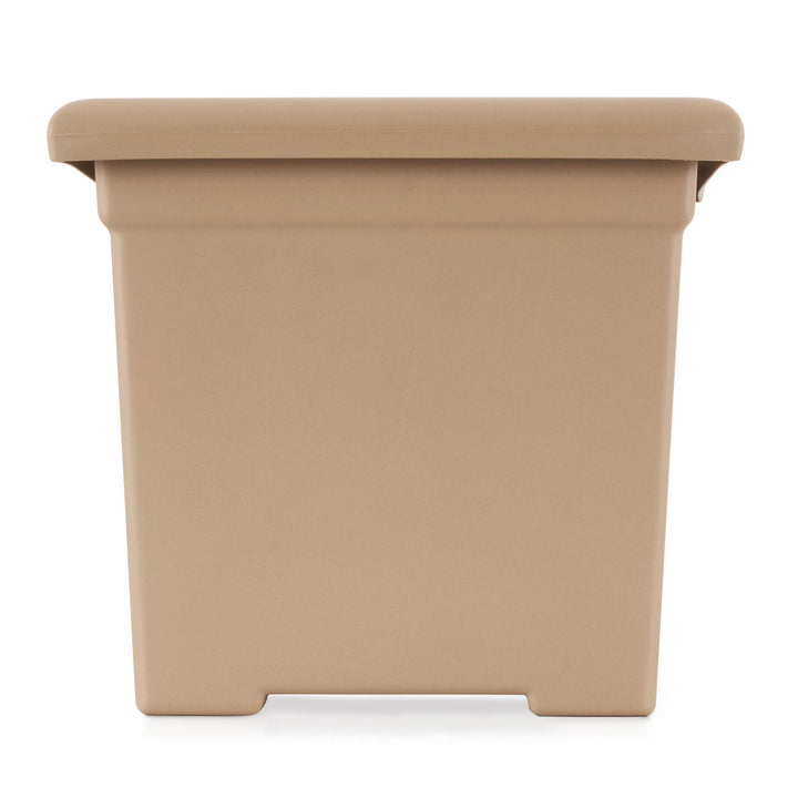 HC Companies 15.5-Inch Outdoor Square Accent Planter, Sandstone Tan (Open Box)