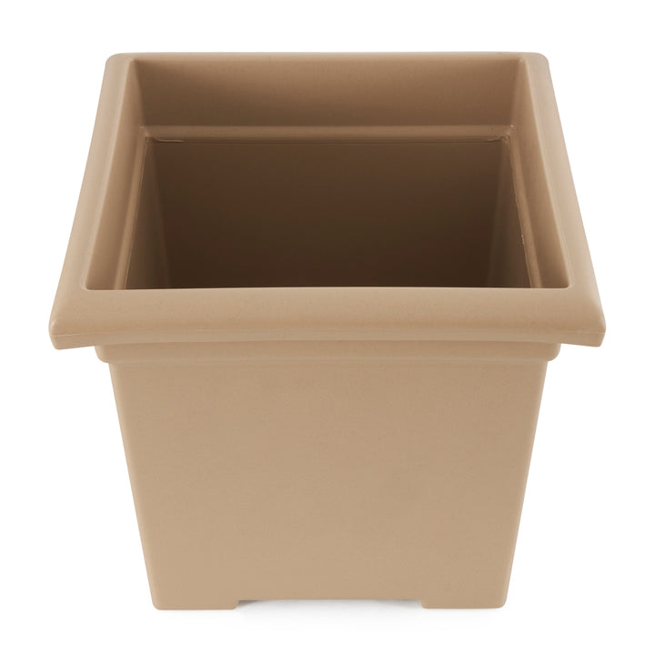 HC Companies 13.25" D x 15.5" W Outdoor Square Accent Planter, Sandstone Tan