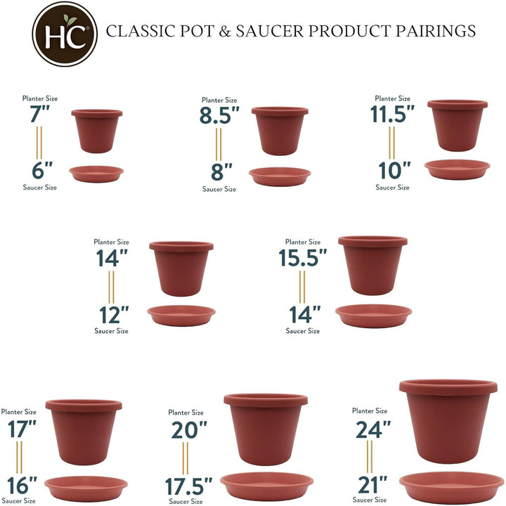 HC Companies LIA24000E35 24-Inch Indoor Outdoor Plastic Round Classic Pot, Clay