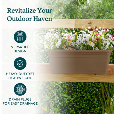 HC Companies SPX24DB0E2112-Inch Plastic Deck Planter Box, Chocolate (Used)