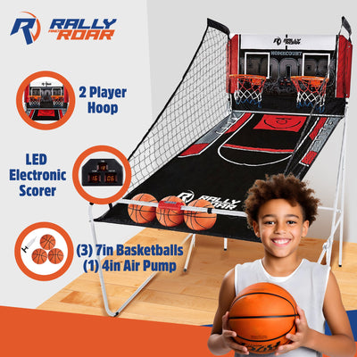 ESPN 2 Player Hoop Basketball Arcade Game w/ Scoreboard & Balls (Open Box) - VMInnovations