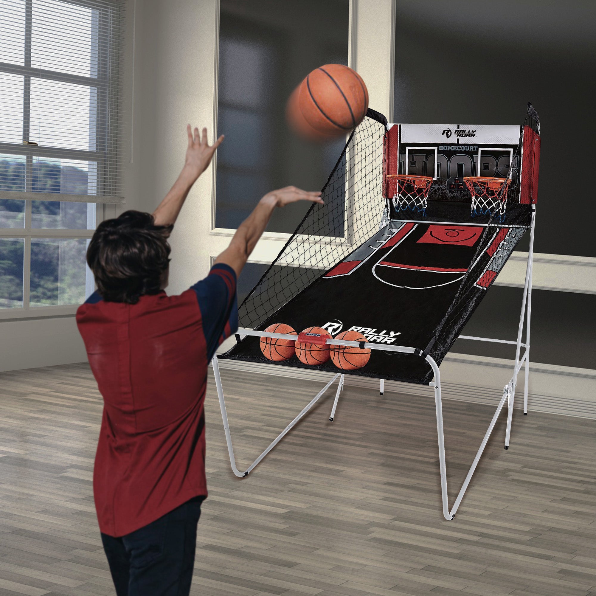 ESPN 2 Player Hoop Basketball Arcade Game w/ Scoreboard & Balls (Open Box) - VMInnovations
