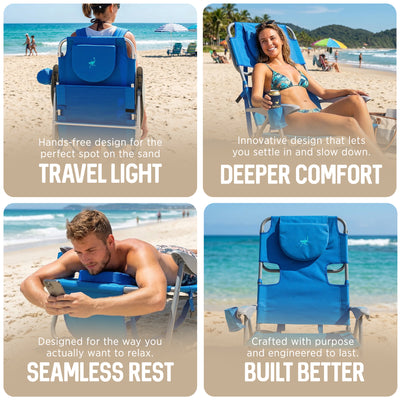 Ostrich On-Your-Back Lounge 5 Position Reclining Beach Lake Chair (For Parts)