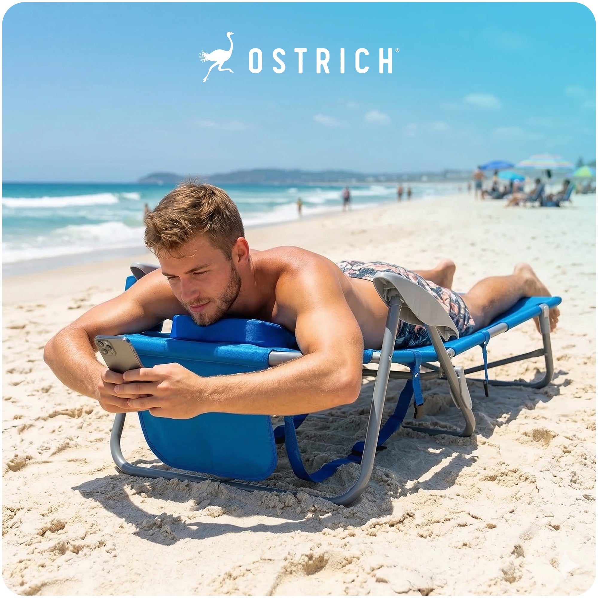 Ostrich On-Your-Back Lounge 5 Position Reclining Beach Lake Chair (For Parts)