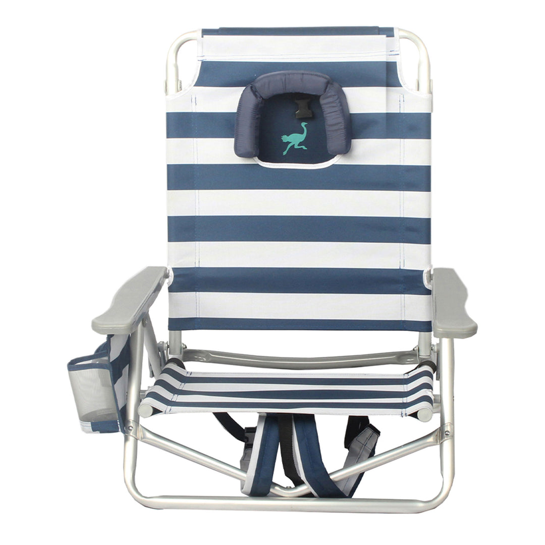 Ostrich On-Your-Back Sand Chair Outdoor Beach Pool Recliner, Stripe (Open Box) - VMInnovations