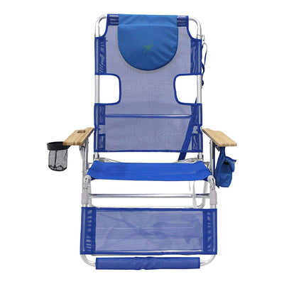 Ostrich Altitude 3N1 Outdoor Beach Lounge Chair with Footrest, Blue (Used)