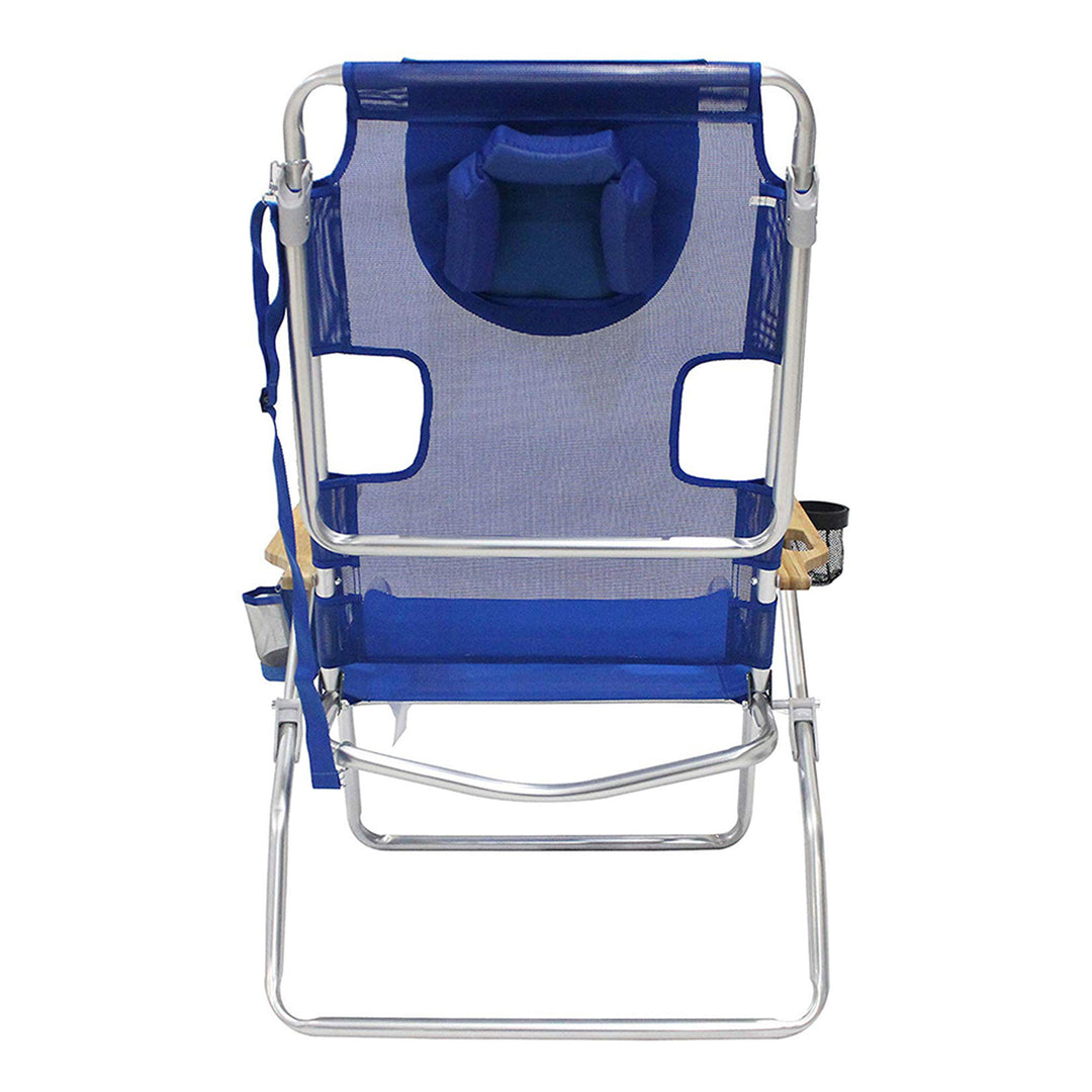 Ostrich Altitude 3N1 High Back Outdoor Beach Lounge Chair with Footrest, Blue