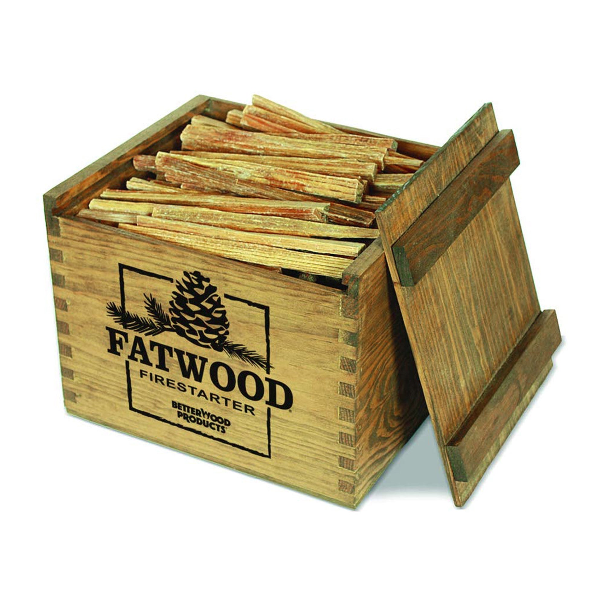 BetterWood Products Fatwood Firestarter Natural Waterproof Wood Crate, 12 Pounds - VMInnovations