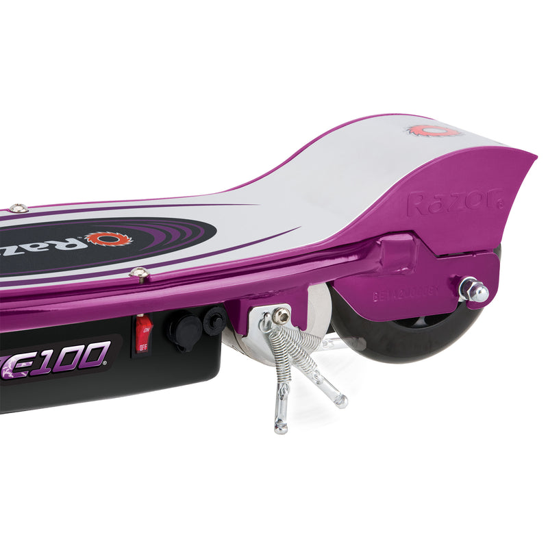 Razor E100 Kids 24 Volt Motorized Electric Powered Scooters, Black & Purple