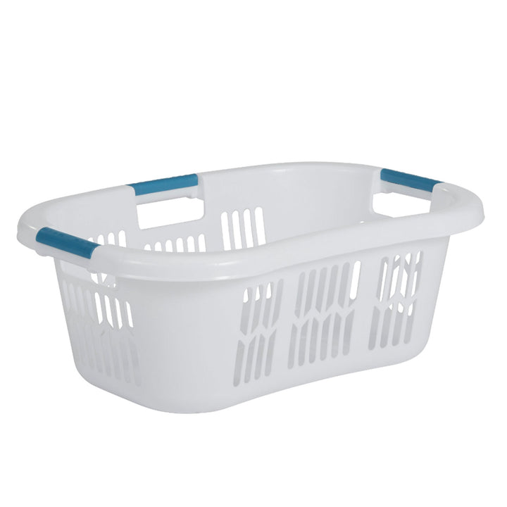 Rubbermaid 2.1-Bushel Small Hip-Hugger Plastic Laundry Basket, White (3-Pack)