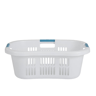 Rubbermaid 2.1 Bushel Small Hip-Hugger Plastic Laundry Basket, White (Open Box) - VMInnovations