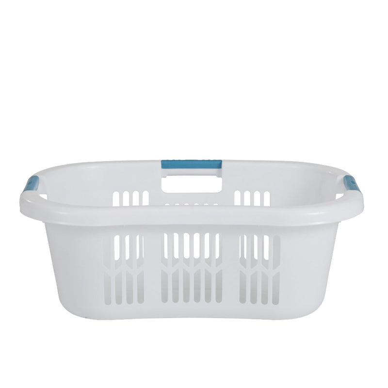 Rubbermaid 2.1 Bushel Small Hip-Hugger Plastic Laundry Basket, White (Open Box)