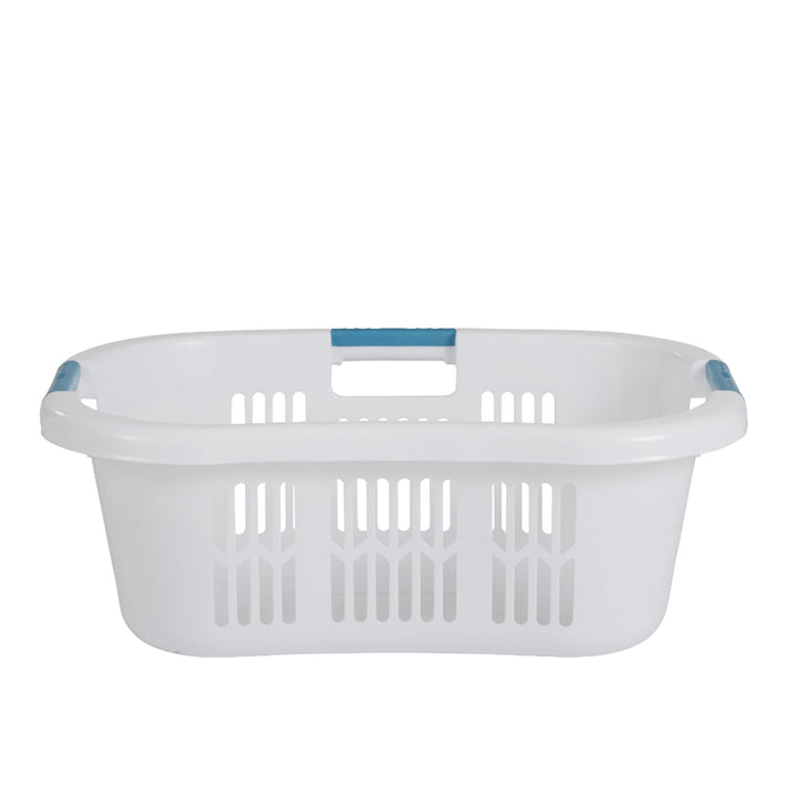 Rubbermaid 2.1-Bushel Small Hip-Hugger Plastic Laundry Basket, White (3-Pack)