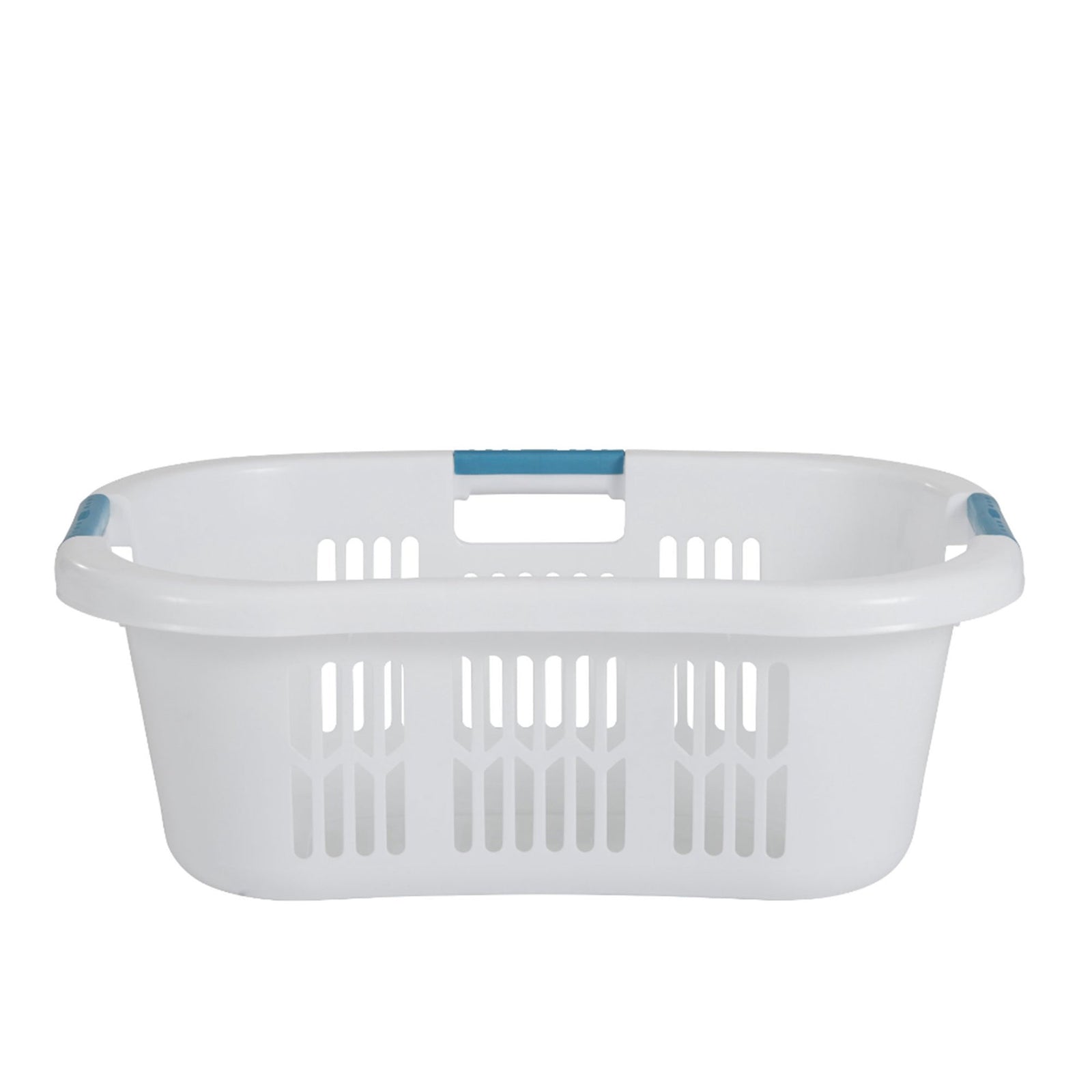 Rubbermaid 2.1 Bushel Small Hip-Hugger Plastic Laundry Basket, White (Open Box) - VMInnovations