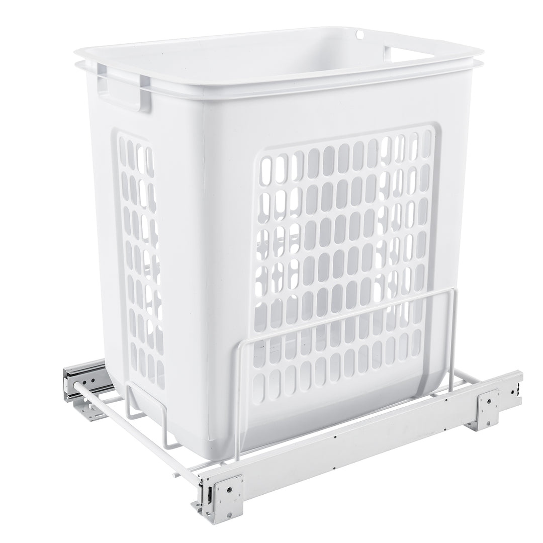 Rev-A-Shelf 20'' Pullout Large Polymer Clothes Hamper, White, HPRV-1520 S